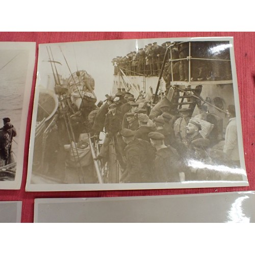 56 - Ten WW1 British official press release photographs

8 by 6 inch images. Coastal and ship-related.
