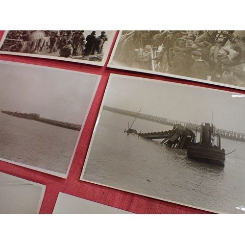 56 - Ten WW1 British official press release photographs

8 by 6 inch images. Coastal and ship-related.