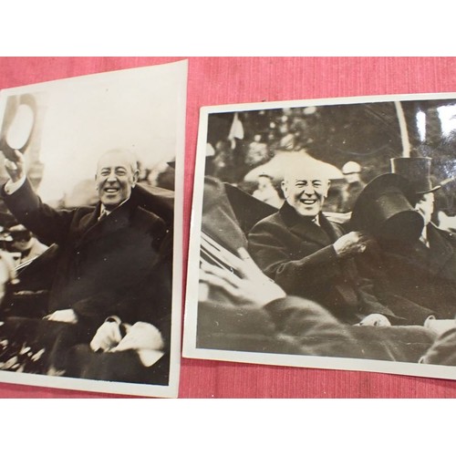 57 - Six WW1 British official press release photographs

8 by 6 inch images. Wilson, Haig, battle scenes ... 