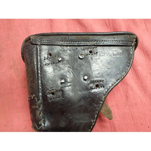 59 - WW2 German SS marked Luger holster

A well-used and repaired Luger holster. With what appear to be G... 