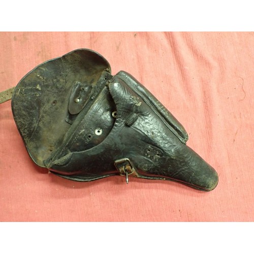 59 - WW2 German SS marked Luger holster

A well-used and repaired Luger holster. With what appear to be G... 