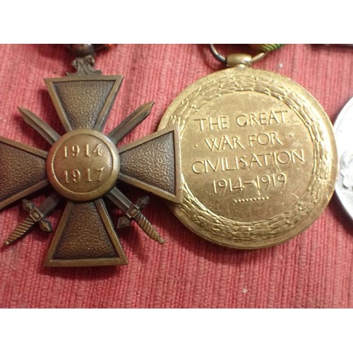 WW1 British medals Shropshire Light Infantry 37614 PTE. J.H. BARRETT ...