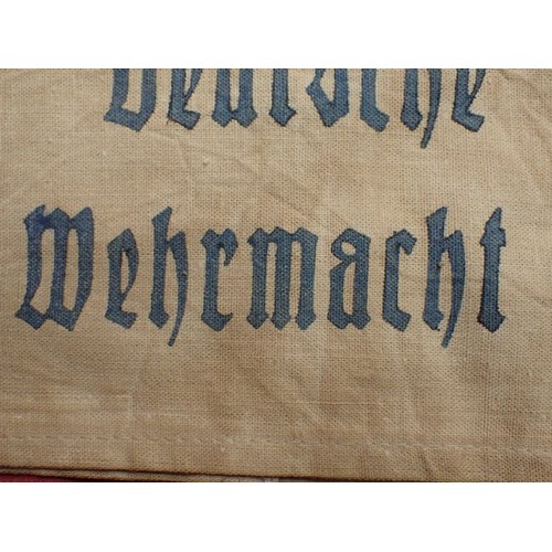 WW2 German army armband Printed light blue script. Discoloured with ...