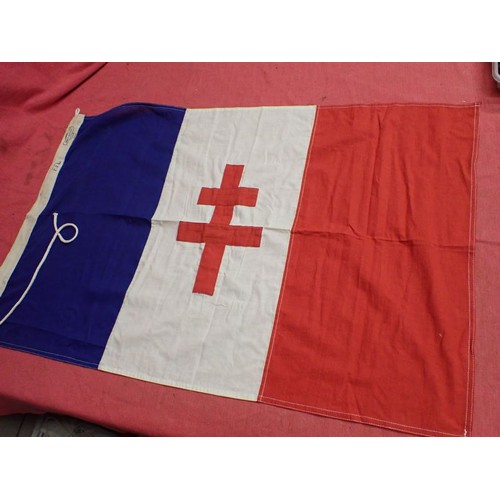Exiled WW2 French 1942 dated F.F.I. flag Flag made in London for the ...