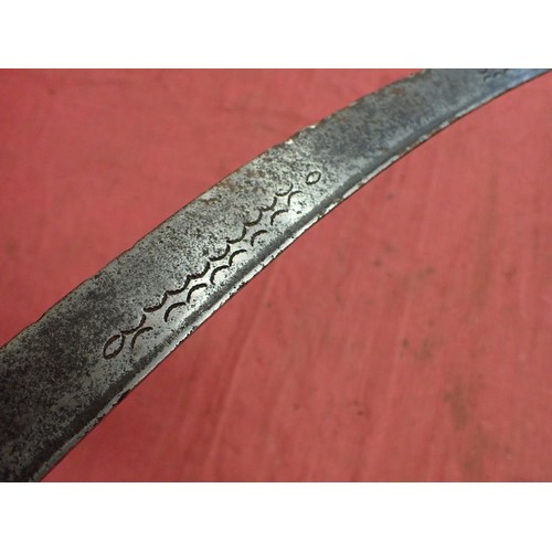 Short antique Talwar sword 585 mm blade with rows of decoration. No ...