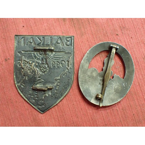 Two replica German combat awards Old copies of the Balkan Shield and ...