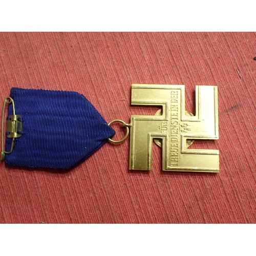 WW2 German Gold grade SS Long Service Cross 25 year SS service cross ...