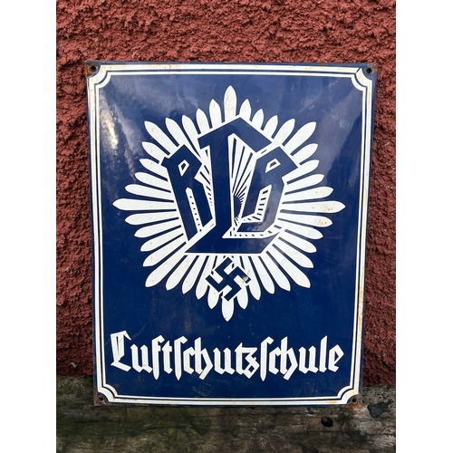 WW2 German Luftshutz Schule Enamel Building Sign Good example ...