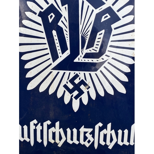 WW2 German Luftshutz Schule Enamel Building Sign Good example ...