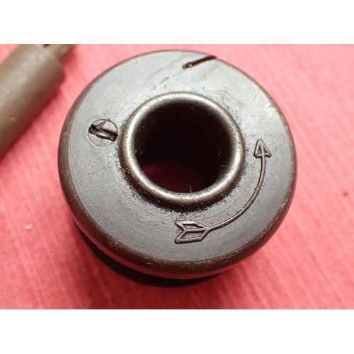 1 - WW2 S-mine detonator, S.O.E. trip wire.

Wire on a dark brown Bakelite reel, 40 mm across.  Bakelite... 