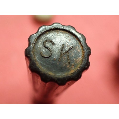 1 - WW2 S-mine detonator, S.O.E. trip wire.

Wire on a dark brown Bakelite reel, 40 mm across.  Bakelite... 