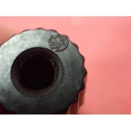 1 - WW2 S-mine detonator, S.O.E. trip wire.

Wire on a dark brown Bakelite reel, 40 mm across.  Bakelite... 