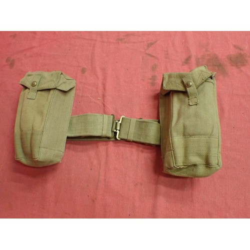 3 - WW2 British 37 patt waist belt and ammo pouches

belt dated 1941. Pouches dated 1943. All in good, c... 