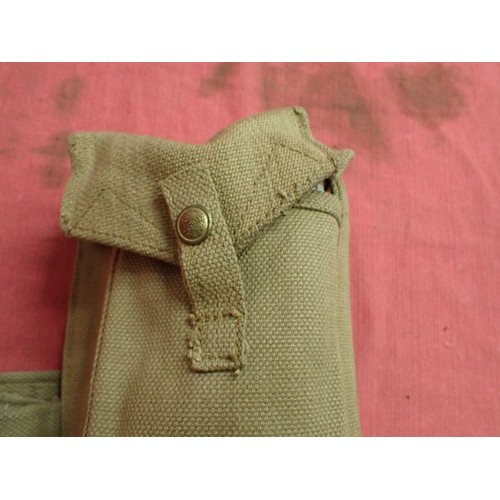 3 - WW2 British 37 patt waist belt and ammo pouches

belt dated 1941. Pouches dated 1943. All in good, c... 