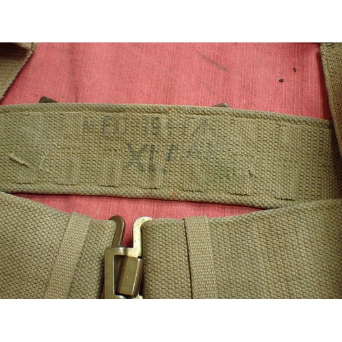 3 - WW2 British 37 patt waist belt and ammo pouches

belt dated 1941. Pouches dated 1943. All in good, c... 