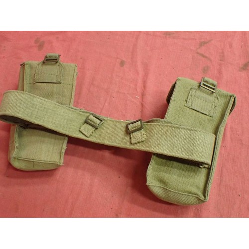 3 - WW2 British 37 patt waist belt and ammo pouches

belt dated 1941. Pouches dated 1943. All in good, c... 