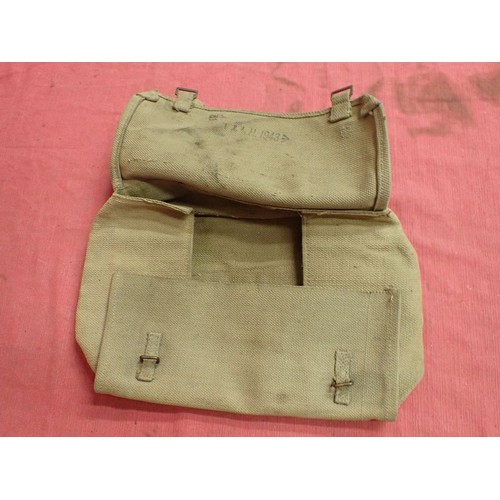5 - WW2 British tool bag

Maker marked and dated 1943. 14 inches across.