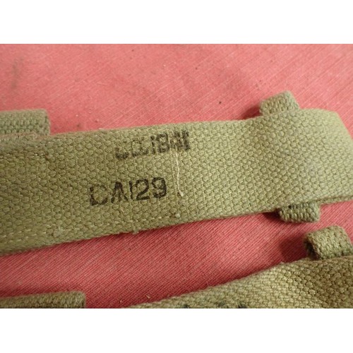 9 - Three WW2 British bayonet webbing frogs

All three in excellent clean condition with clear maker mar... 