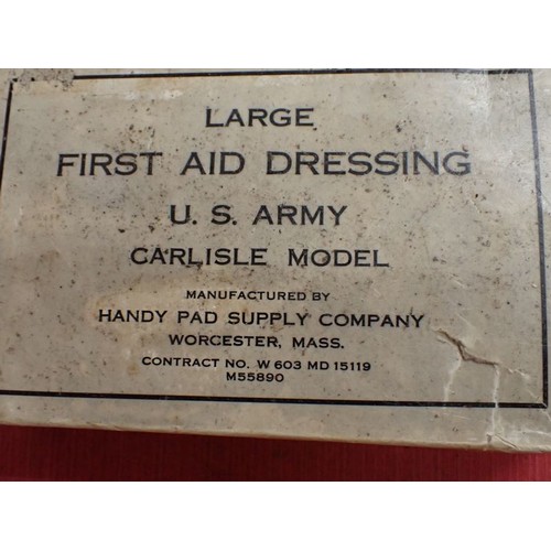 10 - Two U.S. WW2 Carlisle model field dressings

Both are still sealed in their waxed packaging. One is ... 