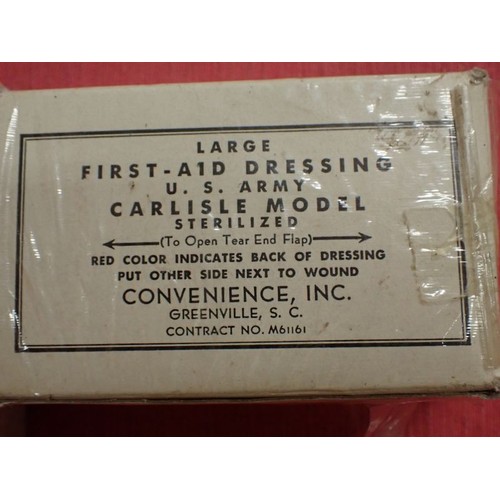 10 - Two U.S. WW2 Carlisle model field dressings

Both are still sealed in their waxed packaging. One is ... 