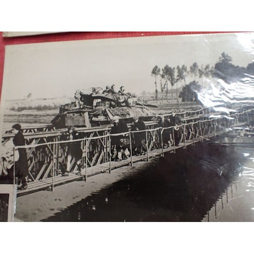 11 - Nine WW2 British press-release type photographs

Images of battle scenes and army life. Some with de... 