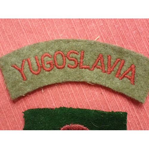 13 - WW2 British made Yugoslavia title, and Yorkshire patch

Rare YUGOSLAVIA British-made title, 85 mm ac... 