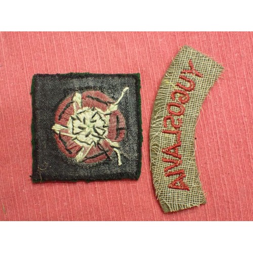 13 - WW2 British made Yugoslavia title, and Yorkshire patch

Rare YUGOSLAVIA British-made title, 85 mm ac... 