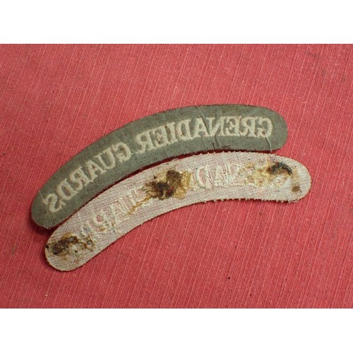 14 - WW2 British Grenadier Guards titles

Near-matching pair, 134 mm across.