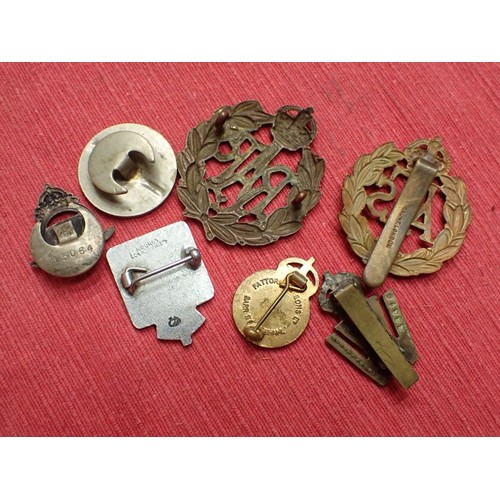 17 - Seven WW2 British metal badges

All with their fixings intact to the backs.