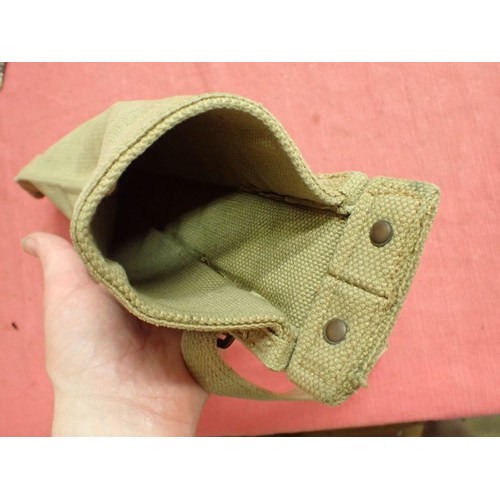 22 - WW2 British webbing mortar tube carrier

For carrying the small paratrooper mortar. 17.5 inches long... 