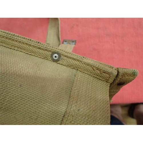 22 - WW2 British webbing mortar tube carrier

For carrying the small paratrooper mortar. 17.5 inches long... 