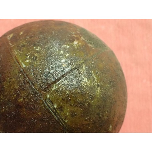 27 - Inert WW2 German Luftwaffe flame-bomb

Luftwaffe petrol-filled, air-dropped flame bomb. Spherical, a... 