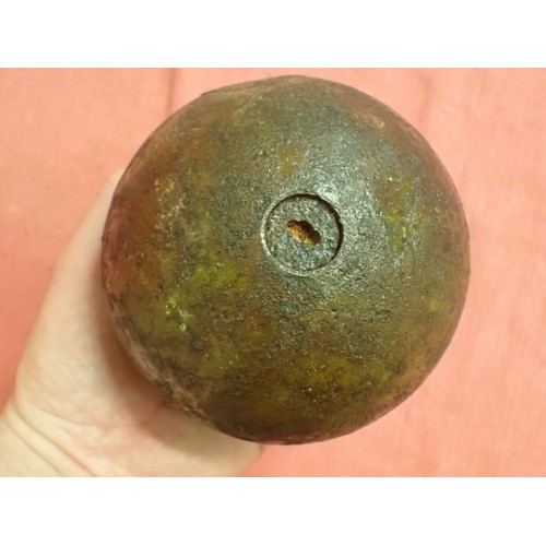 27 - Inert WW2 German Luftwaffe flame-bomb

Luftwaffe petrol-filled, air-dropped flame bomb. Spherical, a... 