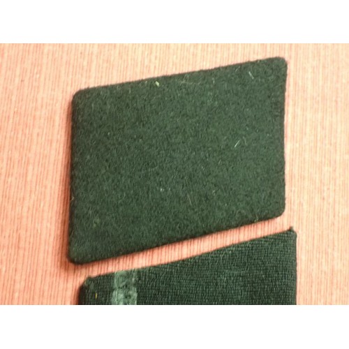 42 - Six WW2 German SS plain side collar tabs.

Three very similar, around 76 mm across. One with a rank ... 