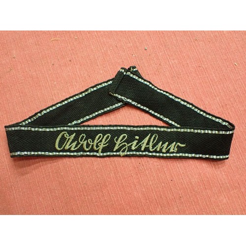 43 - WW2 German Waffen-SS Adolf Hitler division cuff title

Nice-looking, worn cuff title. Stitched scrip... 