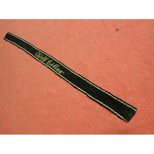 43 - WW2 German Waffen-SS Adolf Hitler division cuff title

Nice-looking, worn cuff title. Stitched scrip... 