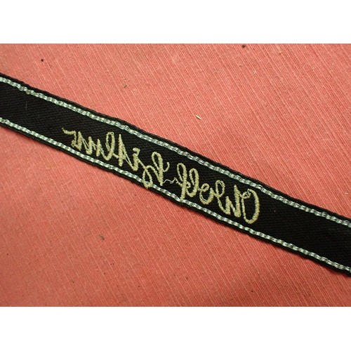 43 - WW2 German Waffen-SS Adolf Hitler division cuff title

Nice-looking, worn cuff title. Stitched scrip... 