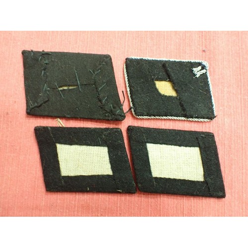 51 - Four WW2 German plain side SS collar tabs

All four are in good clean condition with no moth nips, t... 