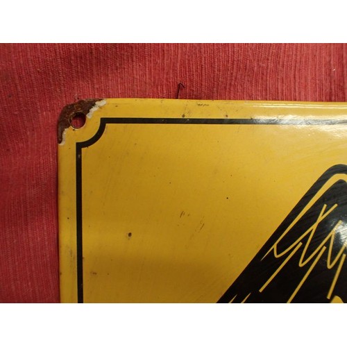 53 - 3rd Reich German blood and soil wall sign

Enamel on steel wall sign, 400 by 300 mm. Maker marked to... 