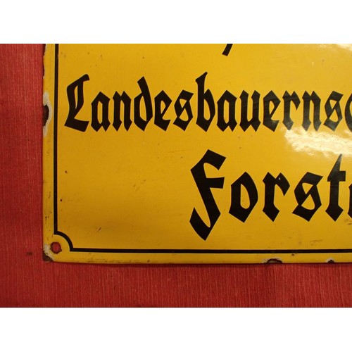 53 - 3rd Reich German blood and soil wall sign

Enamel on steel wall sign, 400 by 300 mm. Maker marked to... 
