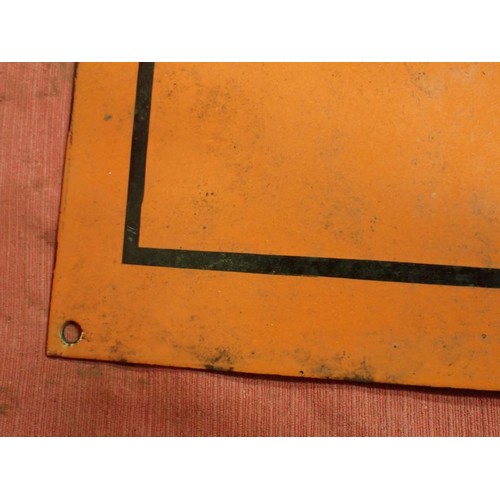 54 - 1938 dated KDF Volkswagen advertisement sign

Orange and black enamel on steel sign promoting the ne... 