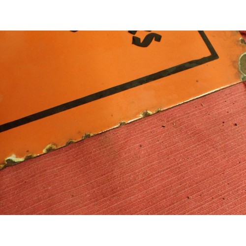 54 - 1938 dated KDF Volkswagen advertisement sign

Orange and black enamel on steel sign promoting the ne... 