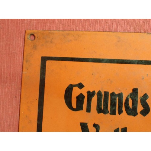 54 - 1938 dated KDF Volkswagen advertisement sign

Orange and black enamel on steel sign promoting the ne... 