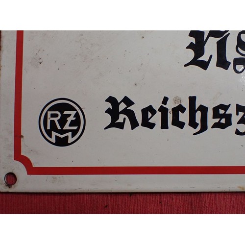 55 - 3rd Reich German NSDAP office wall sign

Small size sign, 300 by 200 mm. Enamel on steel. In very go... 
