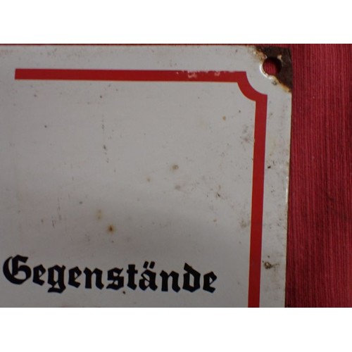 55 - 3rd Reich German NSDAP office wall sign

Small size sign, 300 by 200 mm. Enamel on steel. In very go... 