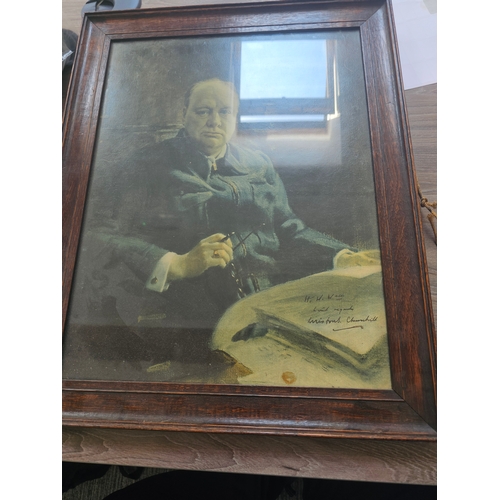 169 - Original signed artwork of Winston Churchill, provenance is unknown - it is believed to not be a pri... 