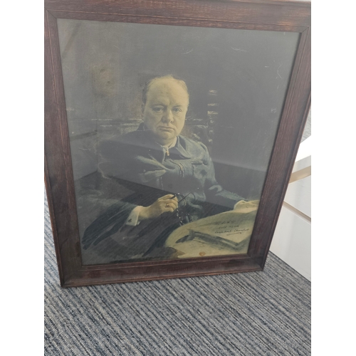 169 - Original signed artwork of Winston Churchill, provenance is unknown - it is believed to not be a pri... 