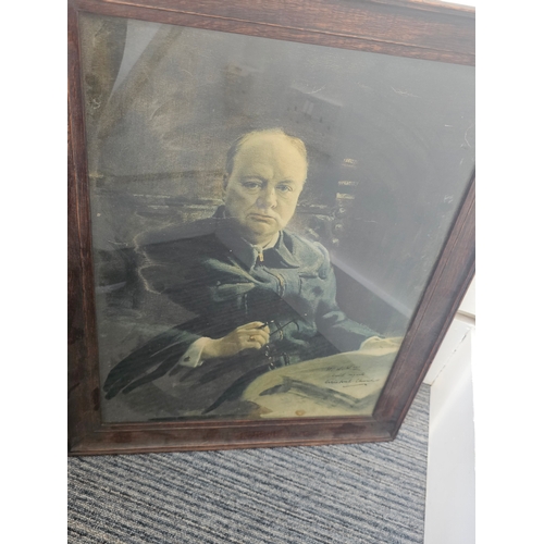169 - Original signed artwork of Winston Churchill, provenance is unknown - it is believed to not be a pri... 