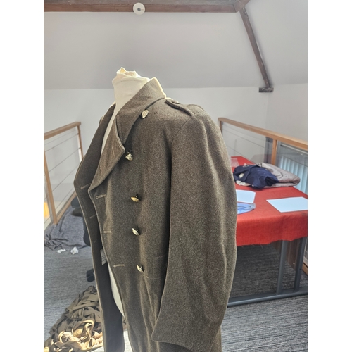 170 - Two post war British military great coats, sizes are shown on the pictures