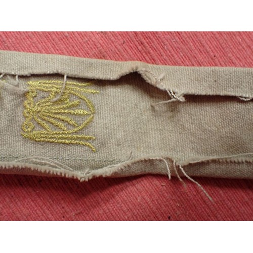 311 - WW2 German Army KRETA cuff title

Tunic removed KERTA cuff band. 458 mm long. Some mild staining and... 